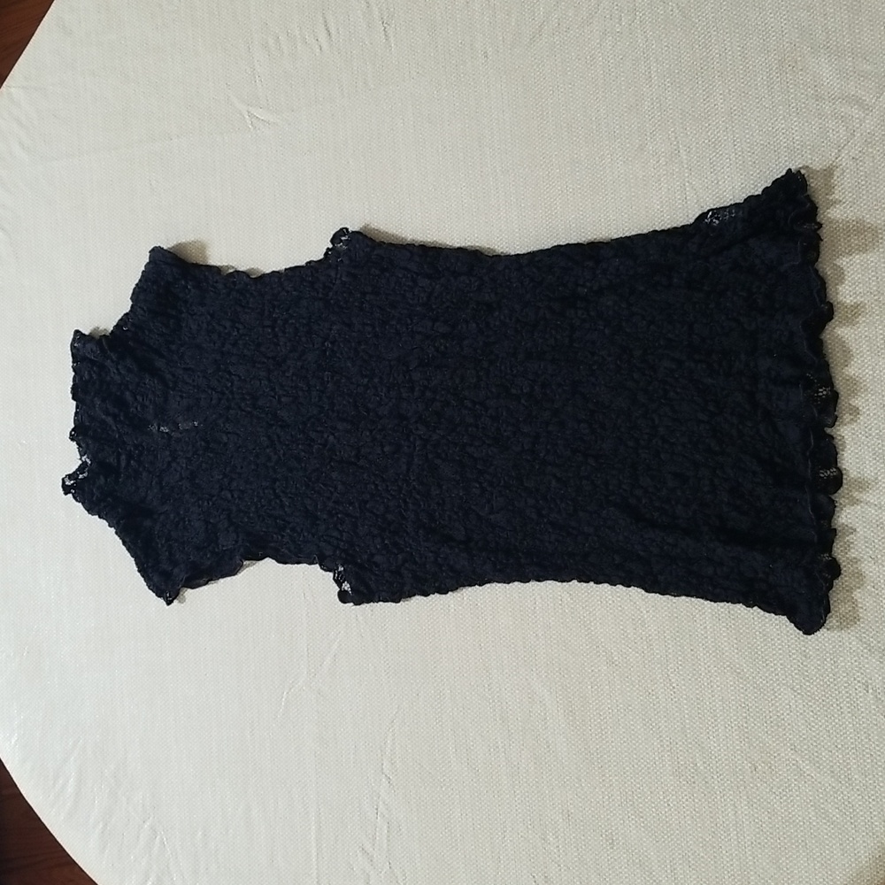 Hanky Panky Black Lace Sleeveless Mock Neck Top